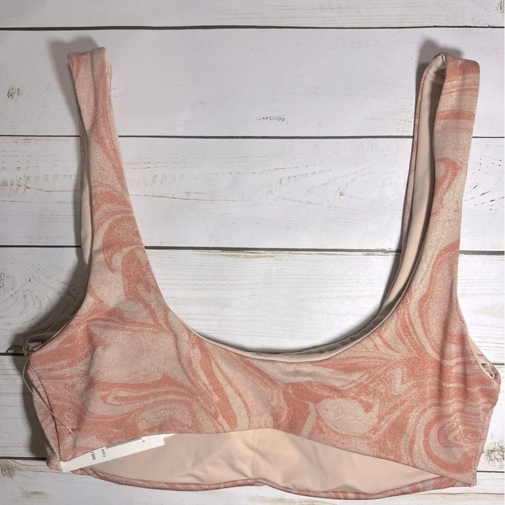 L*Space | Shimmer Sporty All Swirled Up Lizzie Bikini Top | M
